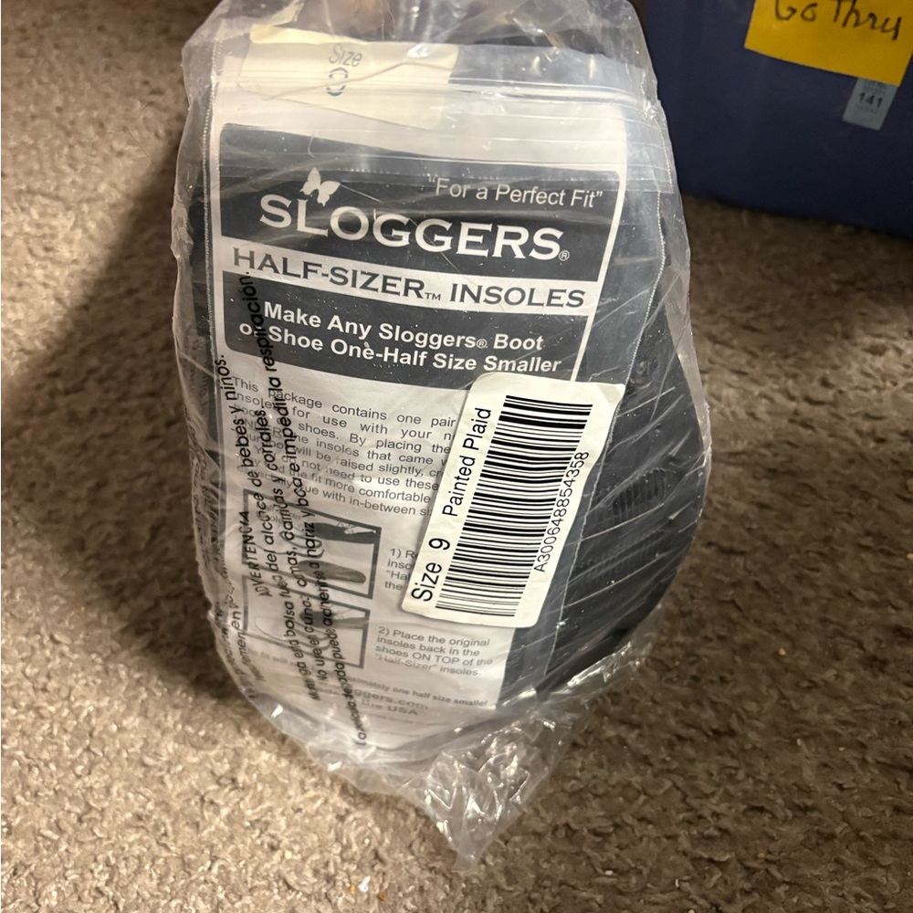 Sloggers Painted Plaid Pattern Rain/Work Boot Siz… - image 3